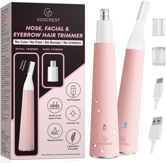Nose Hair Trimmer for Women: Rechargeable Painless Eyebrow Trimmer - Low Noise Portable Facial Hair Removal for Ladies Aged 18-55 - Home Party Travel 2026