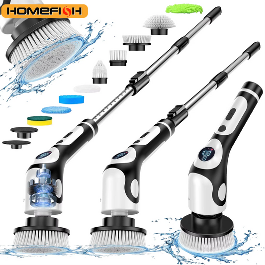 HOMEFISH brosse de nettoyage électrique multifonctionnelle voix Rechargeable brosse de nettoyage rotative intelligente brosse de nettoyage de cuisine